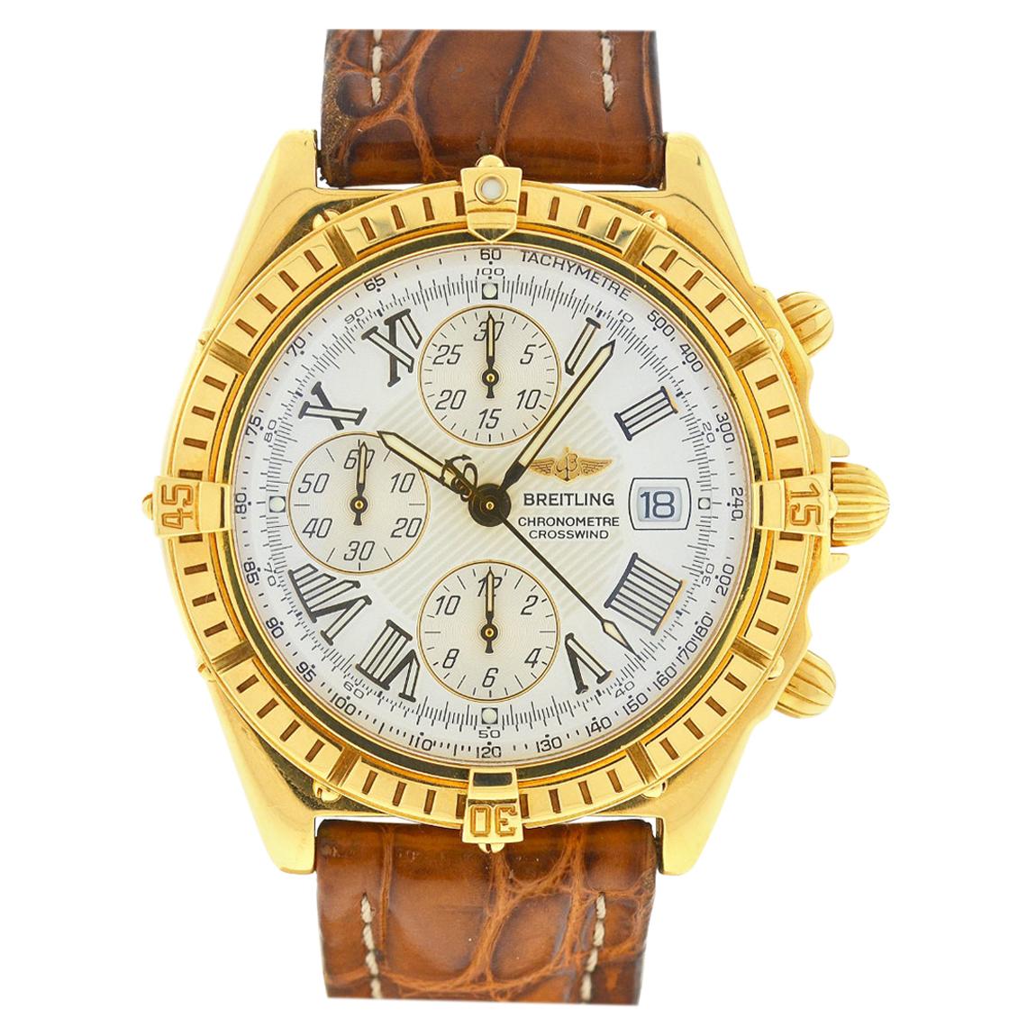Breitling K13355 Crosswind Chronograph 18 Karat Yellow Gold Men's Watch