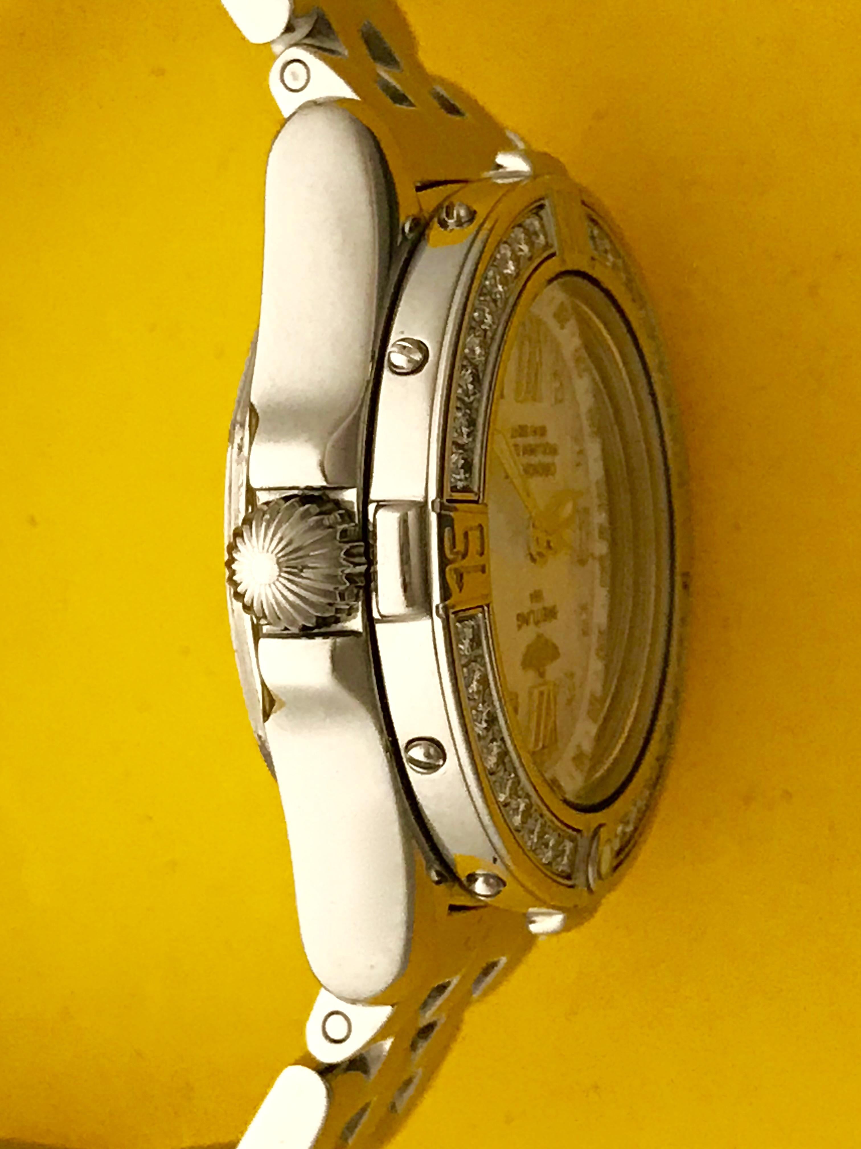 Breitling Ladies Stainless Steel Diamond Cockpit Quartz Wristwatch Ref A67365 In New Condition In Dallas, TX