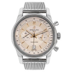 Breitling Limitierte Auflage Transocean Chronograph Edelstahl Silber Zifferblatt