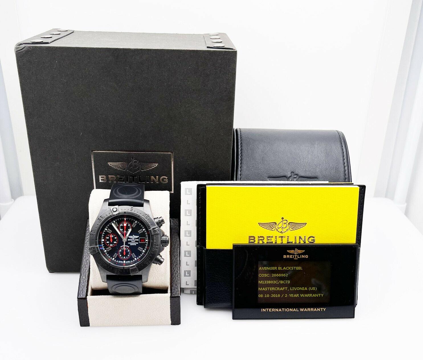 Men's Breitling M13380 Avenger Skyland Limited Edition DLC Stainless Steel Box Papers For Sale
