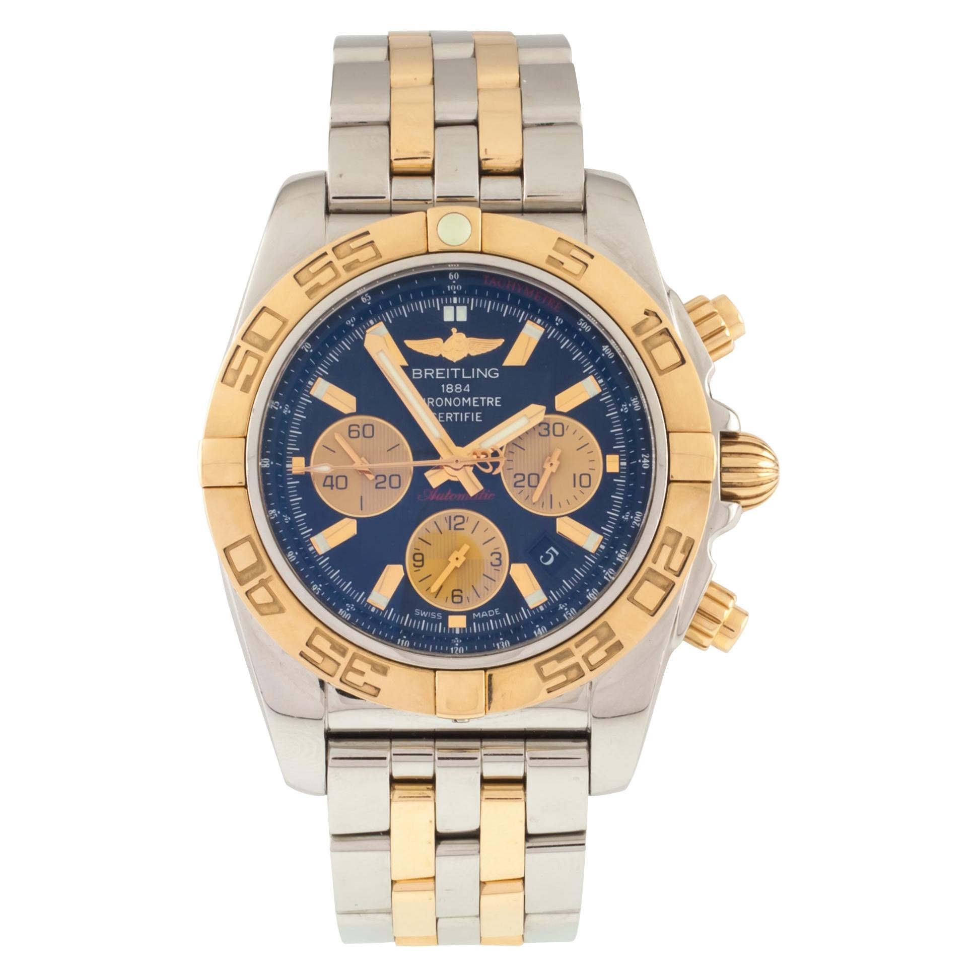 Breitling Men's Chronomat Automatic Watch SS and 18 Karat Rose Gold CB0110