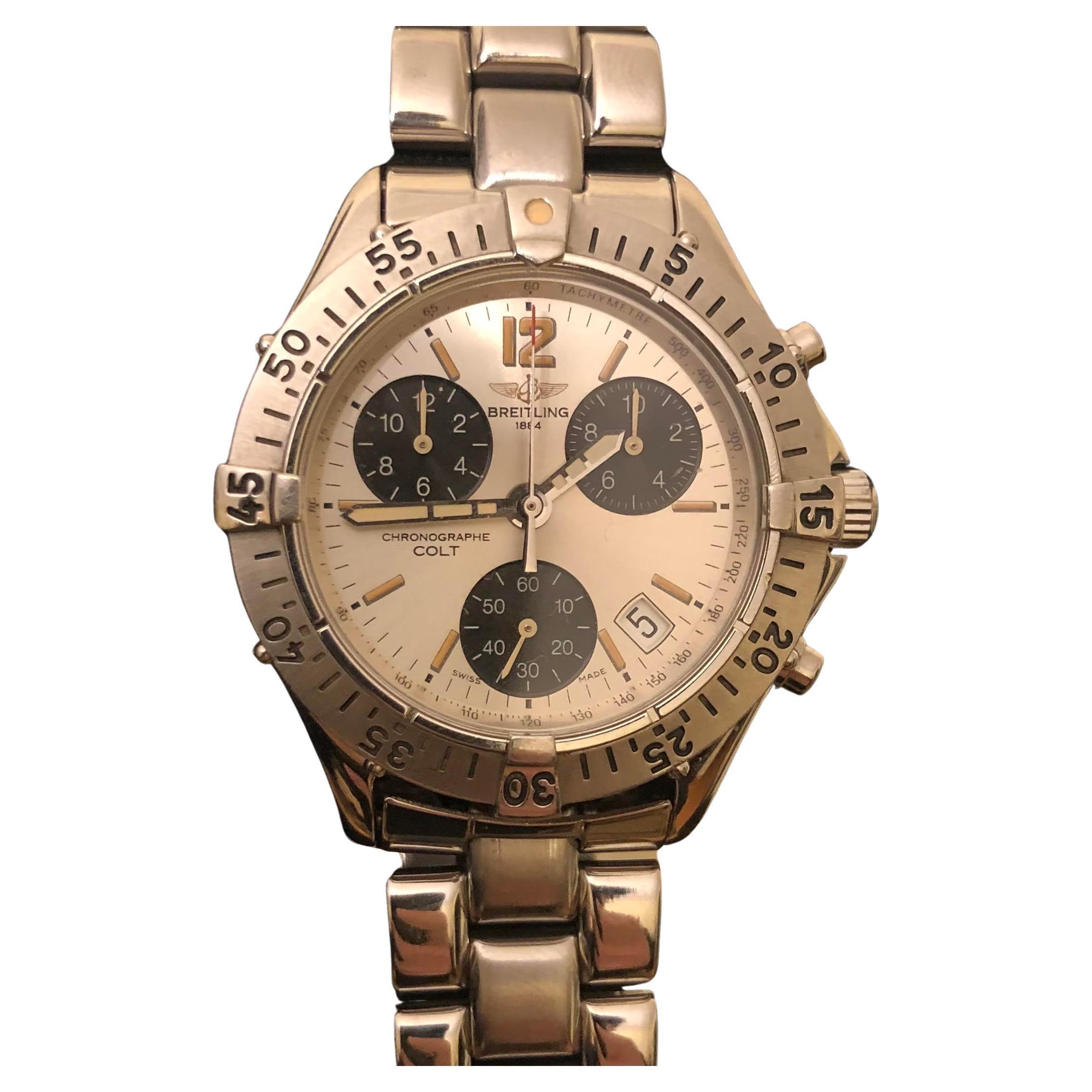 Breitling Herren Colt Chronograph A53035 Edelstahlarmband im Angebot