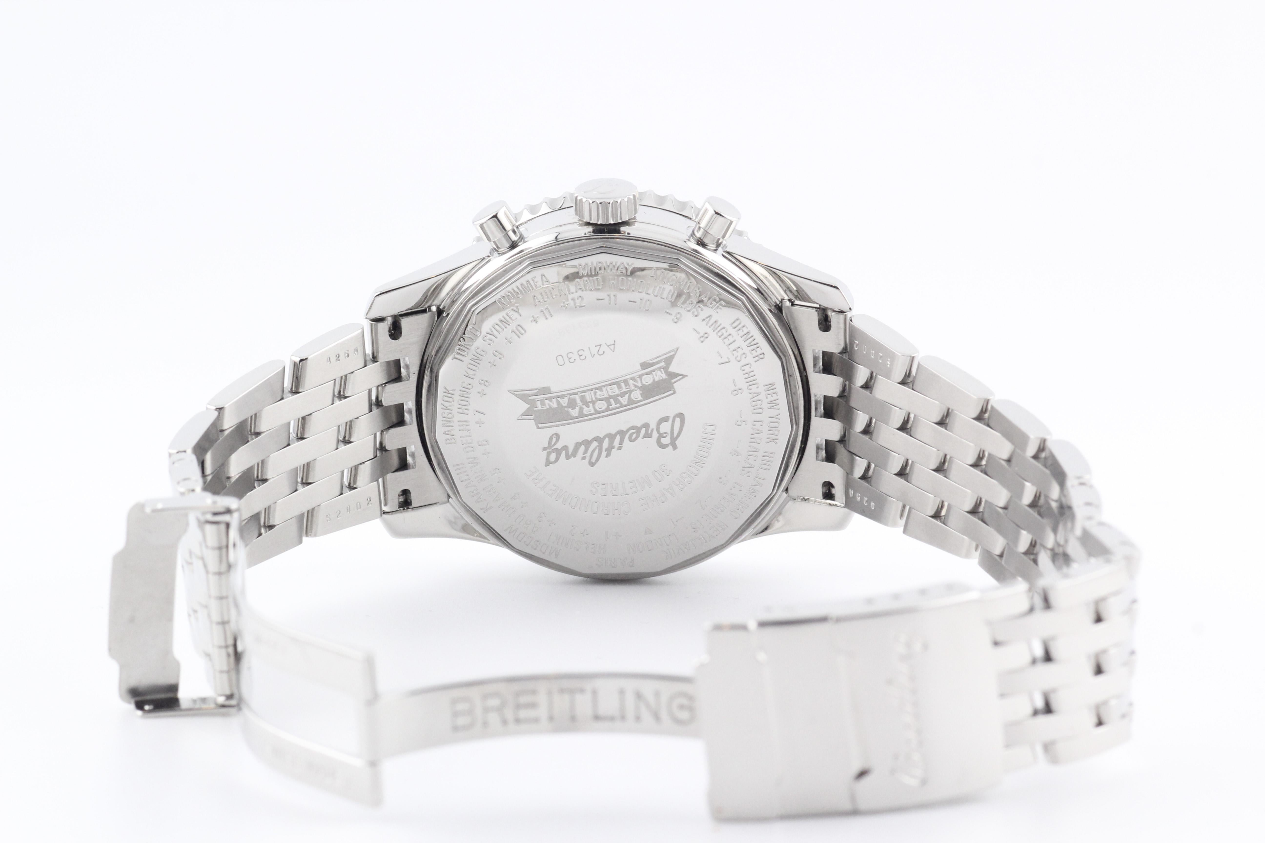 Breitling Montbrillant Datora 3X Calendar Chronograph Wristwatch A21330 3