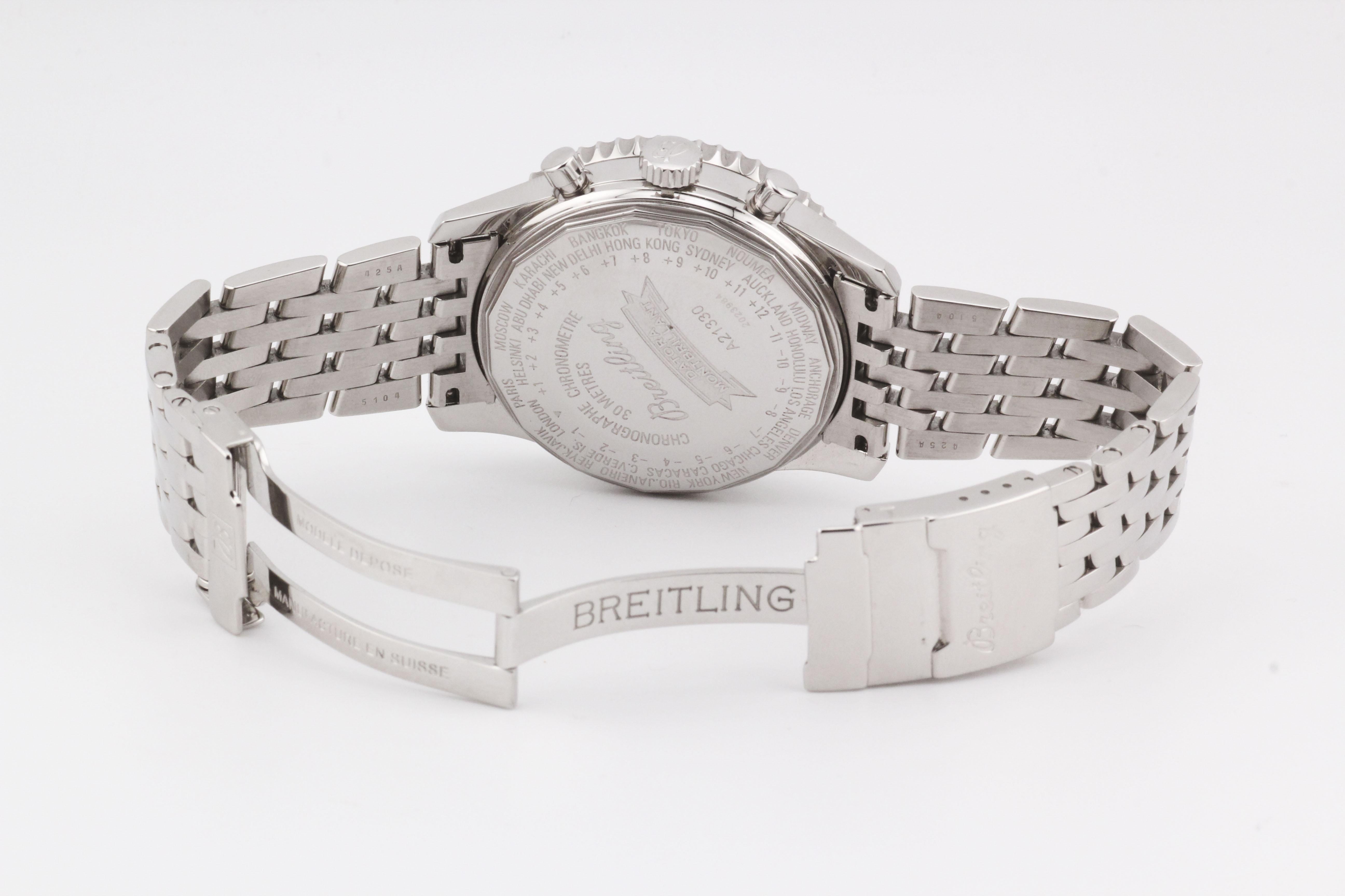 Breitling Montbrillant Datora 3X Kalender Chronograph Armbanduhr A21330 6