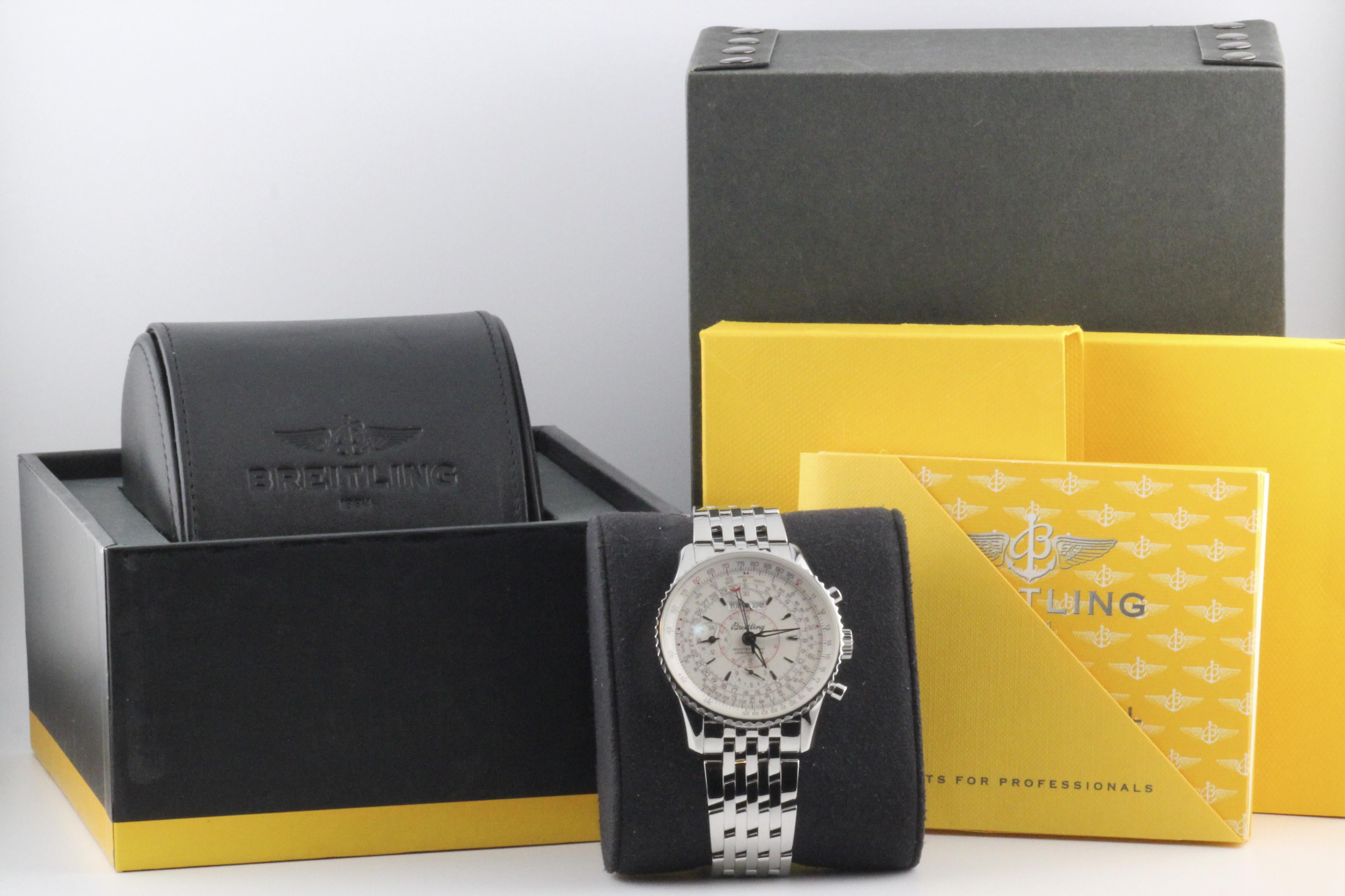 The Breitling Montbrillant Datora, reference A21330, with its white dial, is a timepiece that seamlessly blends precision and elegance, capturing the essence of Breitling's aviation heritage. This chronograph model, known for its sophisticated