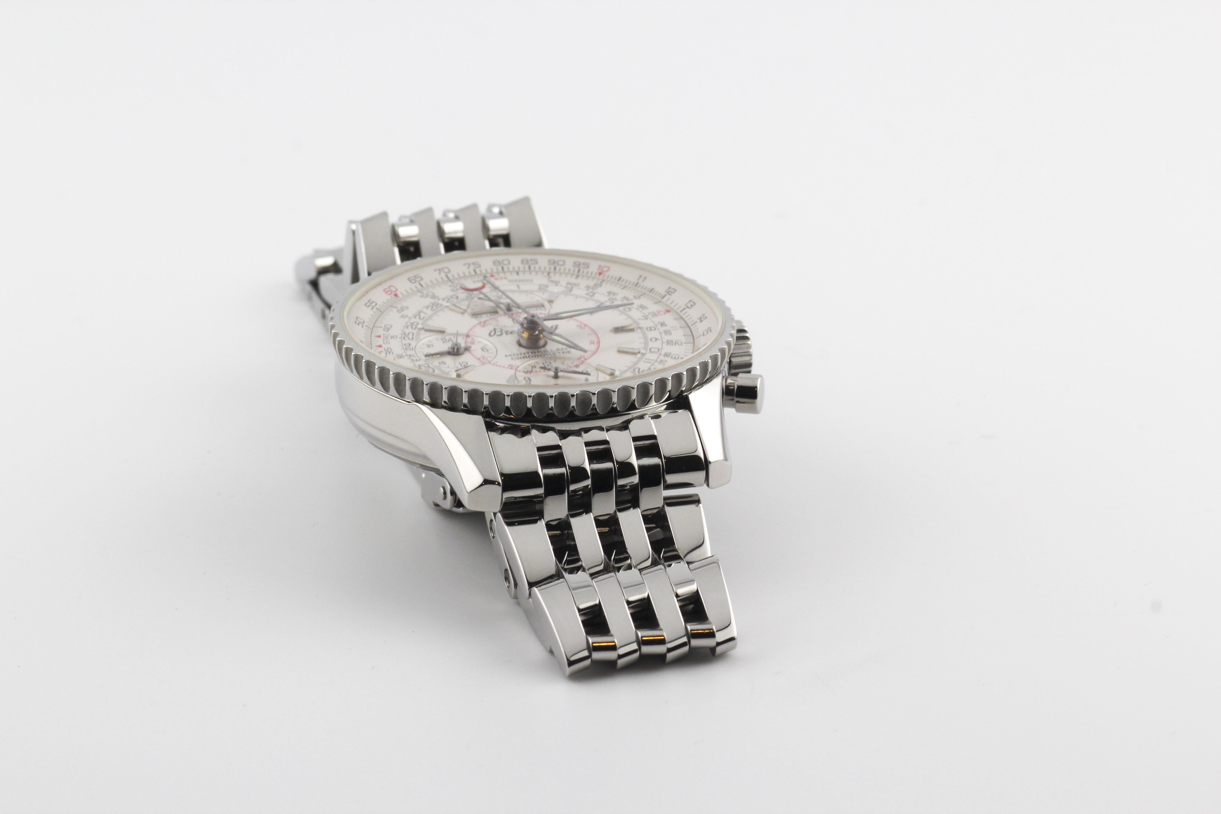 Breitling Montbrillant Datora 3X Calendar Chronograph Wristwatch A21330 In Excellent Condition In Simpsonville, SC