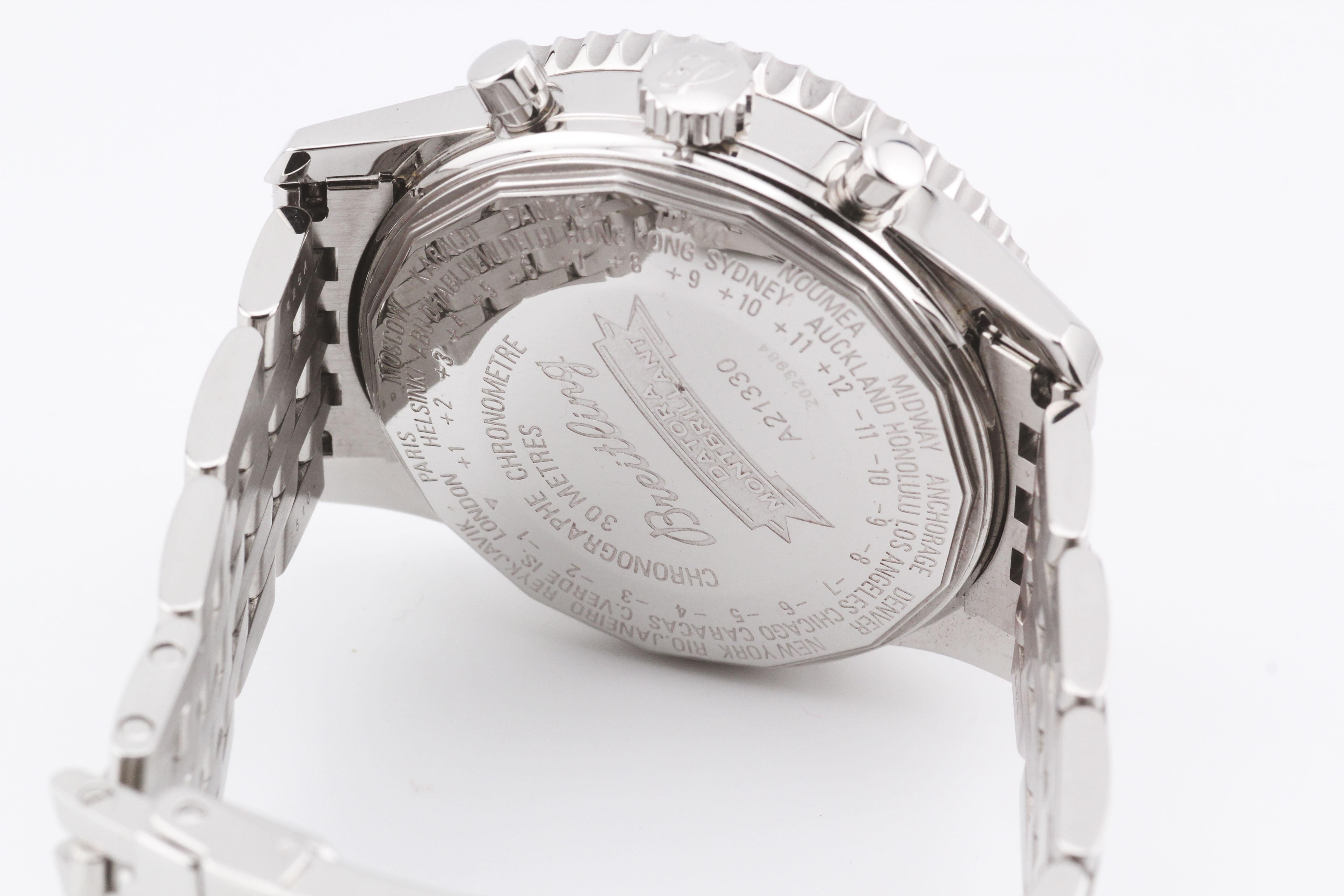 Breitling Montbrillant Datora 3X Kalender Chronograph Armbanduhr A21330 3