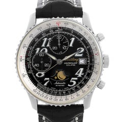 Breitling Montbrillant Eclipse Stahl-Automatikuhr mit schwarzem Zifferblatt A43030
