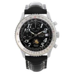 Breitling Montbrillant Eclipse Stahl-Automatikuhr mit schwarzem Zifferblatt A43030