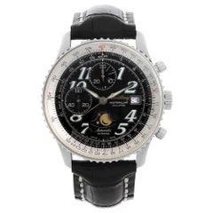 Breitling Montbrillant Eclipse Stahl-Automatikuhr mit schwarzem Zifferblatt A43030