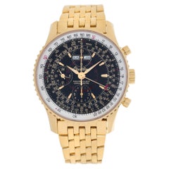 Used Breitling Montbrillant K2133012 18k Yellow Gold Black Dial Automatic Watch