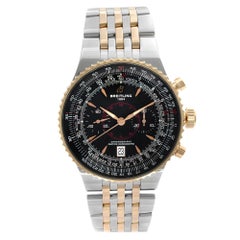 Used Breitling Montbrillant Legende Rose Gold Steel Black Dial Automatic Watch C23340