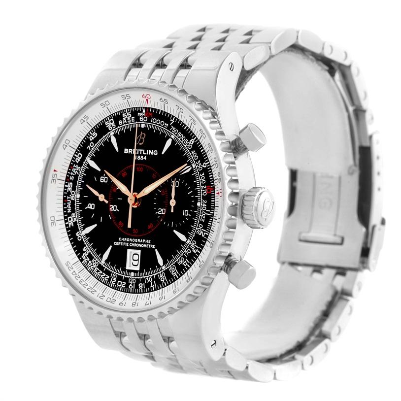 Breitling Montbrillant Legende Stainless Steel Mens Watch A23340. Automatic self-winding officially certified chronometer movement. Chronograph function. Stainless steel case 47.0 mm in diameter. Scratch resistant sapphire crystal. Scratch resistant