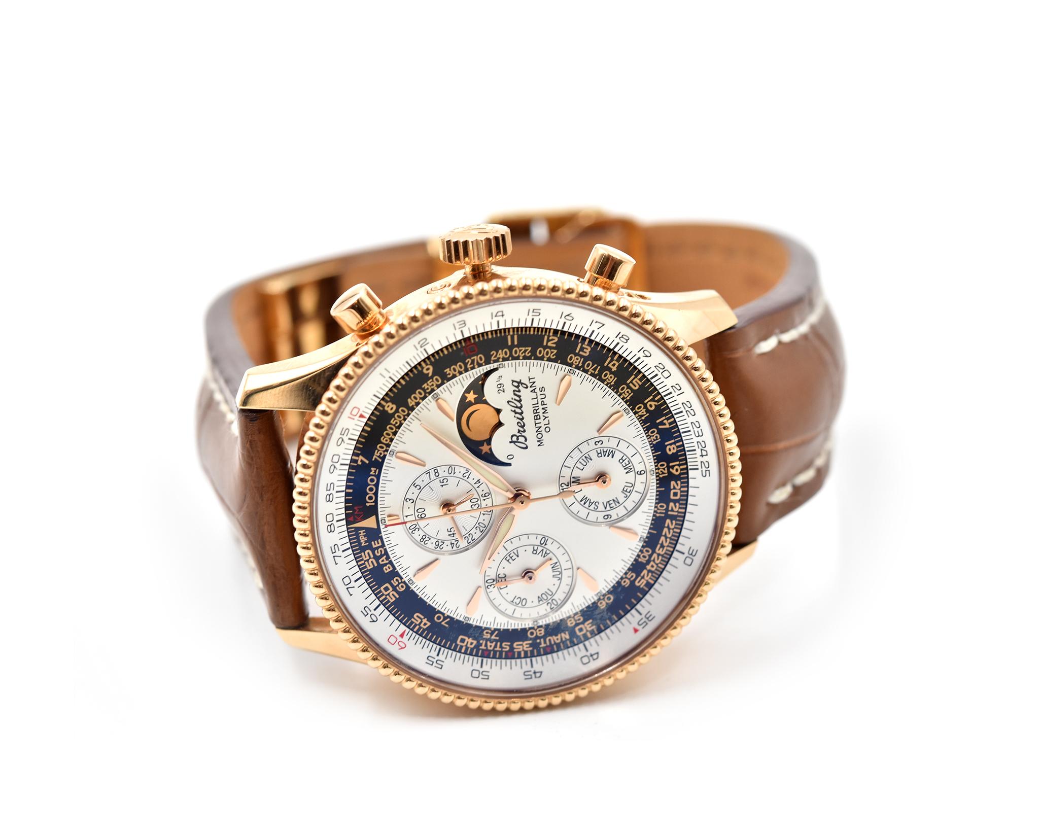 Breitling Montbrillant Olympus Rose Gold Limited Edition Uhr R19350 im Zustand „Hervorragend“ in Scottsdale, AZ