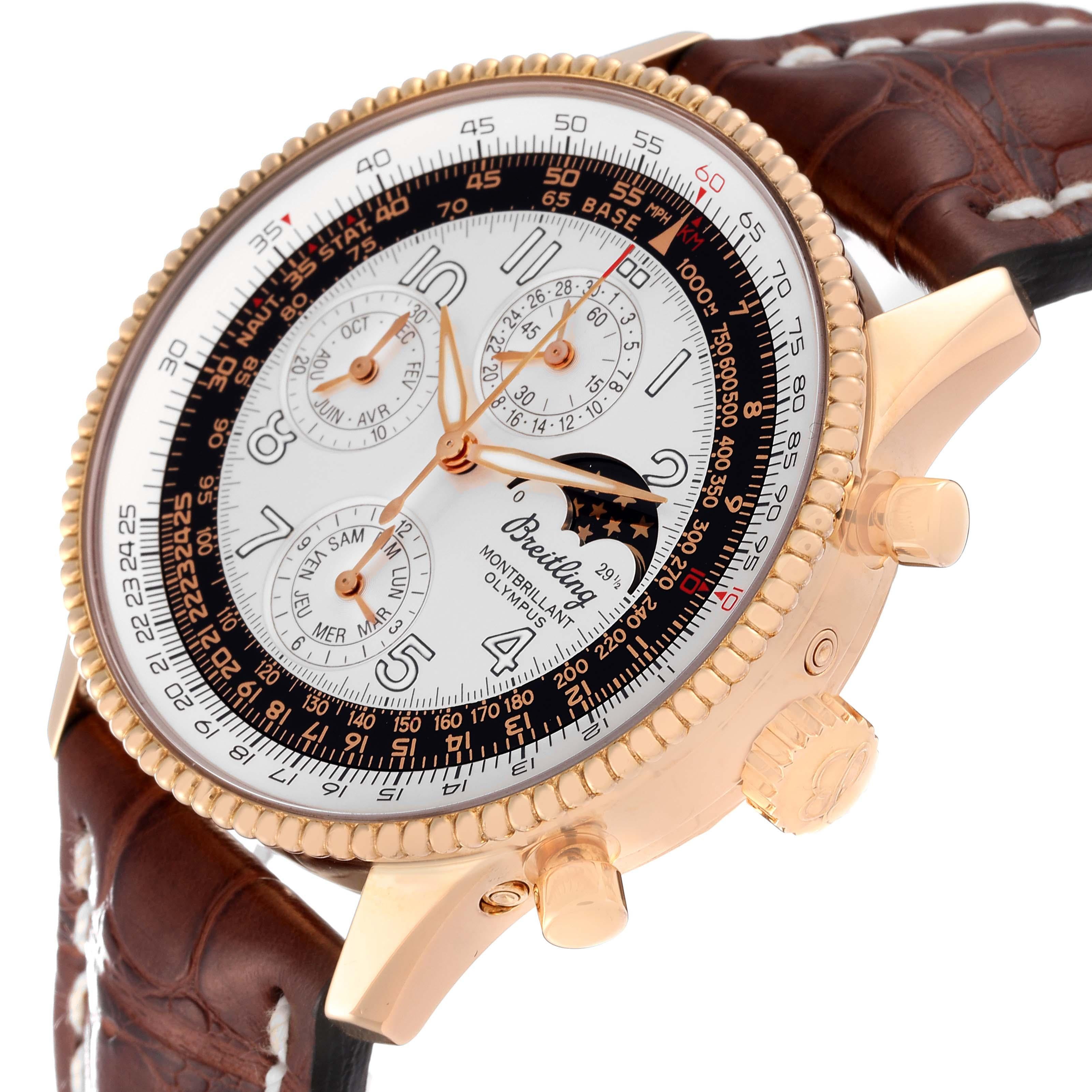 Breitling Montbrillant Olympus Rose Gold Mens Watch H19350 Box Papers 1