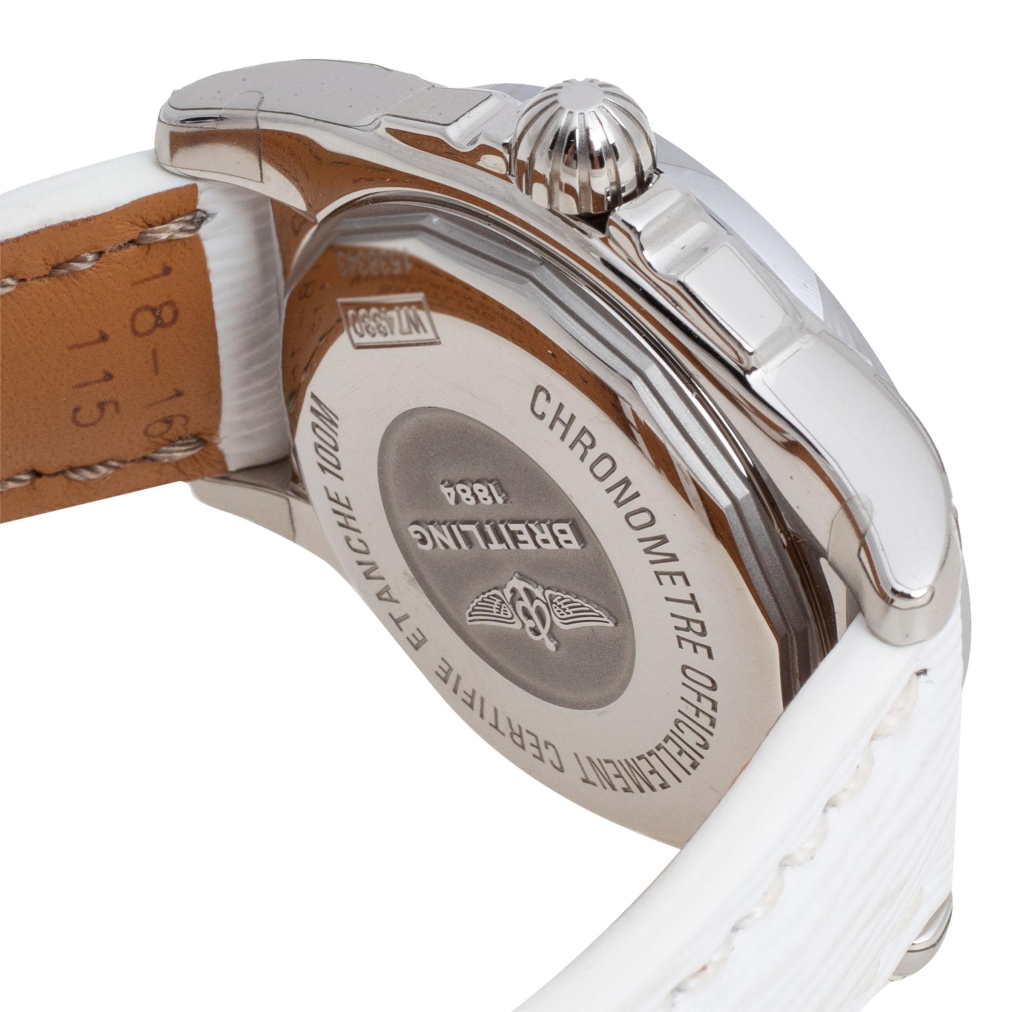 Breitling MOP Stainless Steel Leather Galactic W7433012 Women's Wristwatch 36 MM 3