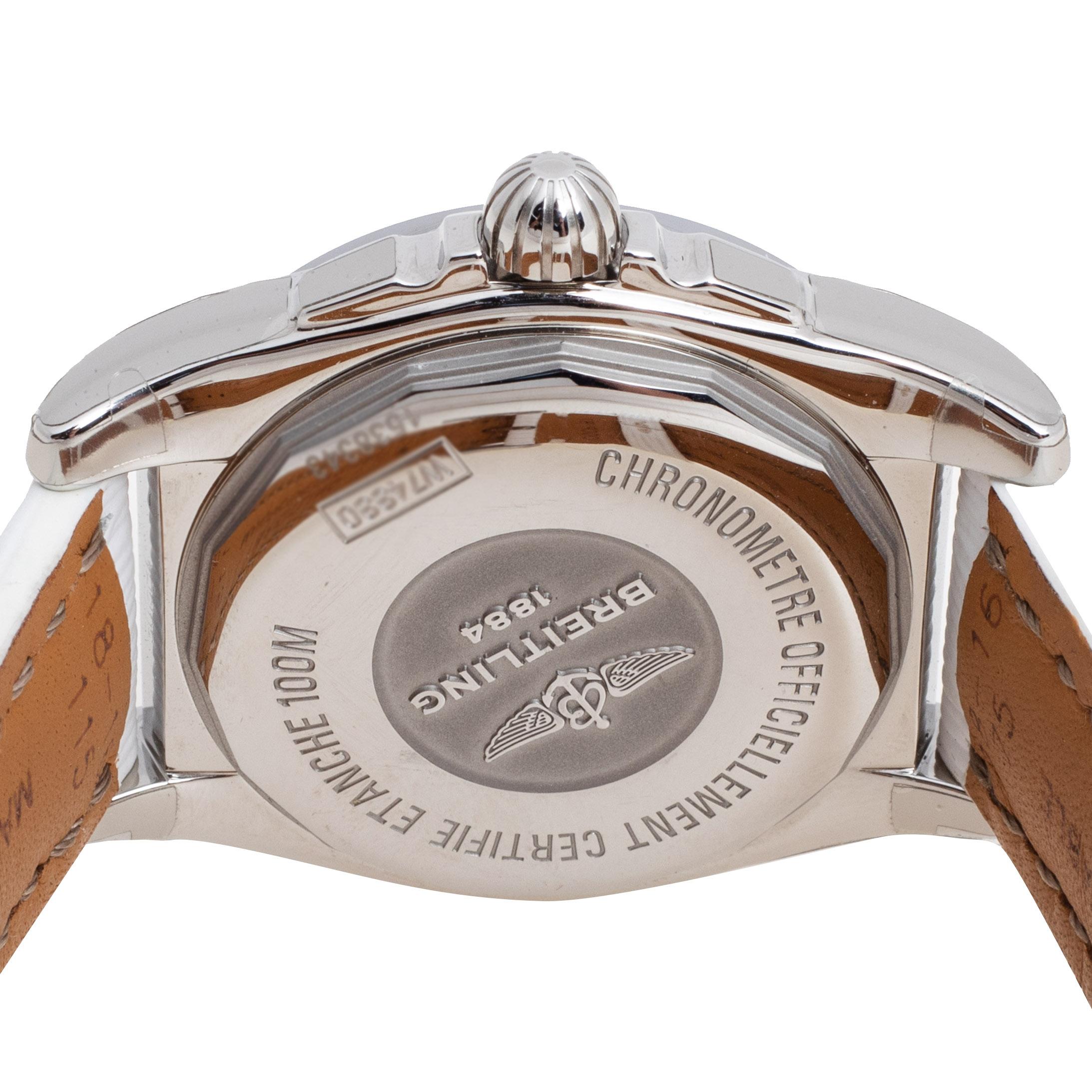 Breitling MOP Stainless Steel Leather Galactic W7433012 Women's Wristwatch 36 MM 4