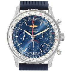 Breitling Navitimer 01 46 Blue Dial Rubber Strap Watch AB0127 Unworn