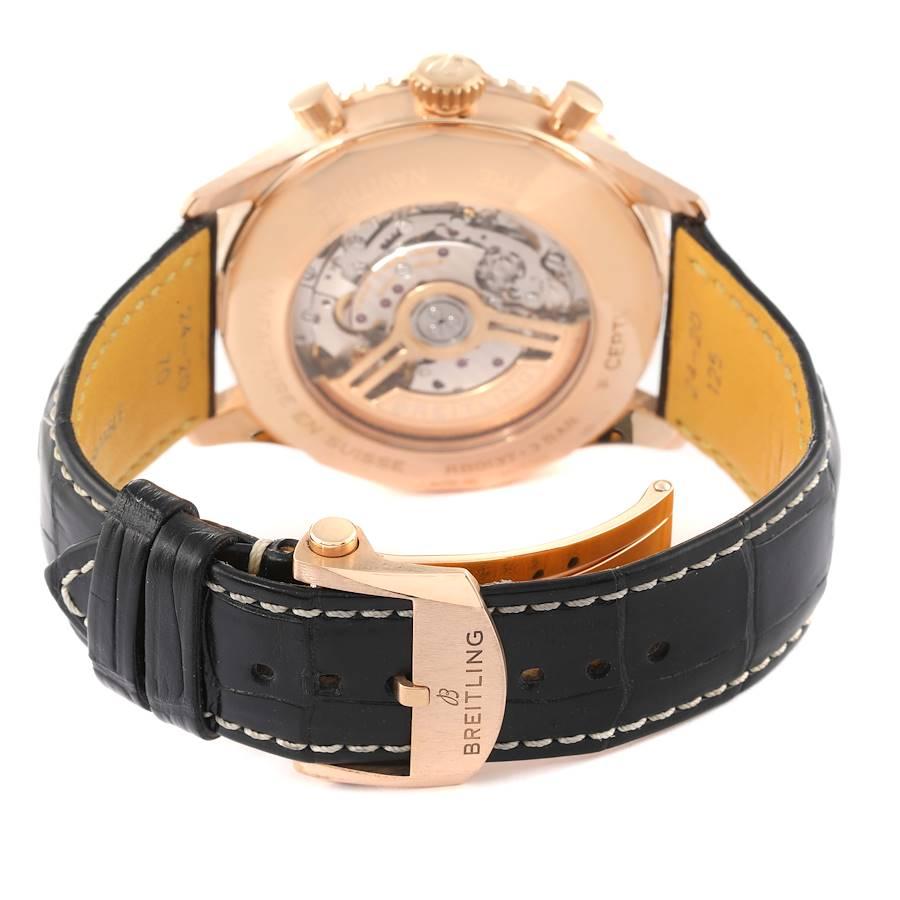 Breitling Navitimer 01 46 Roségold Silber Zifferblatt Herrenuhr RB0137 Box Card im Angebot 4