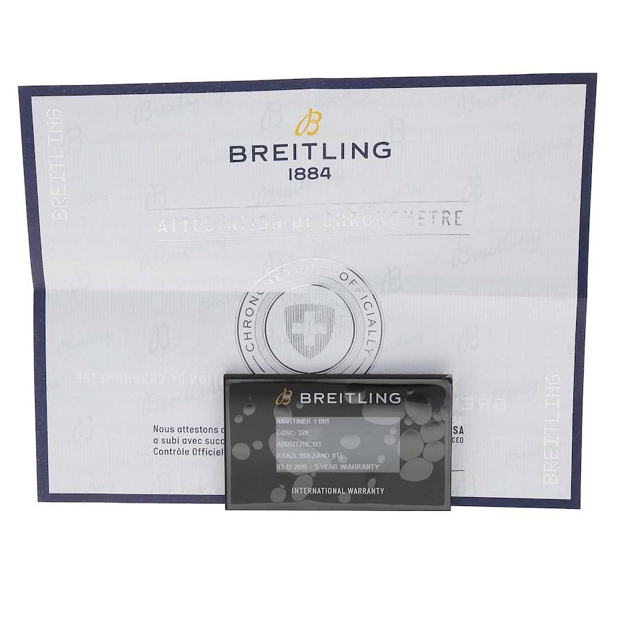 Breitling Navitimer 01 Aurora Blue Dial Mens Watch AB0127 Box Card 3