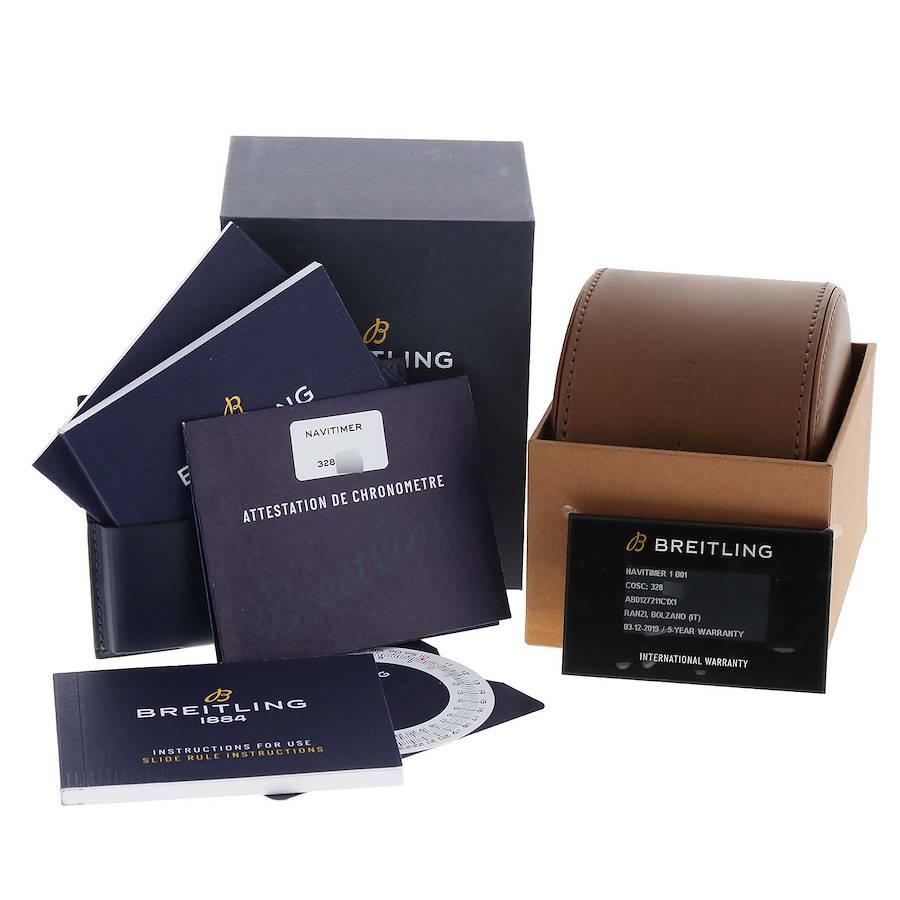 Breitling Navitimer 01 Aurora Blue Dial Mens Watch AB0127 Box Card 4