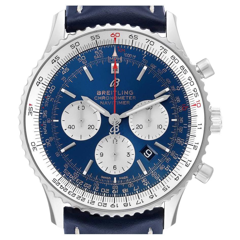 Breitling Navitimer 01 Aurora Blue Dial Mens Watch AB0127 Box Card