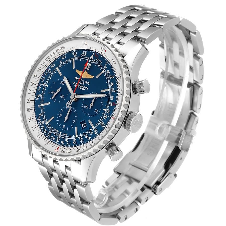 Breitling Navitimer 01 Aurora Blue Dial Mens Watch AB0127 Box Papers In Excellent Condition For Sale In Atlanta, GA