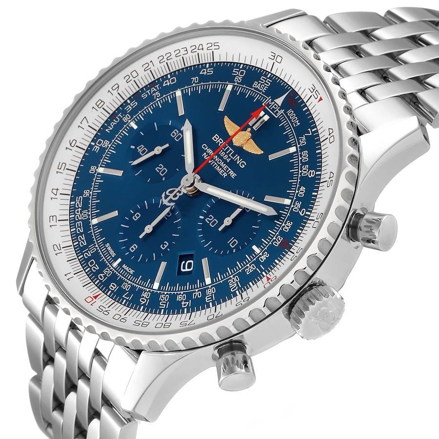 Men's Breitling Navitimer 01 Aurora Blue Dial Mens Watch AB0127 Box Papers For Sale