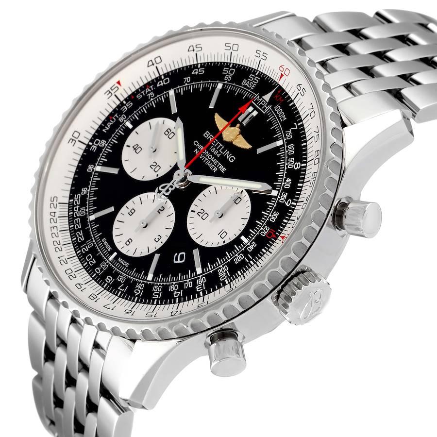 Breitling Navitimer 01 Black Dial Steel Mens Watch AB0127 Box Card 1