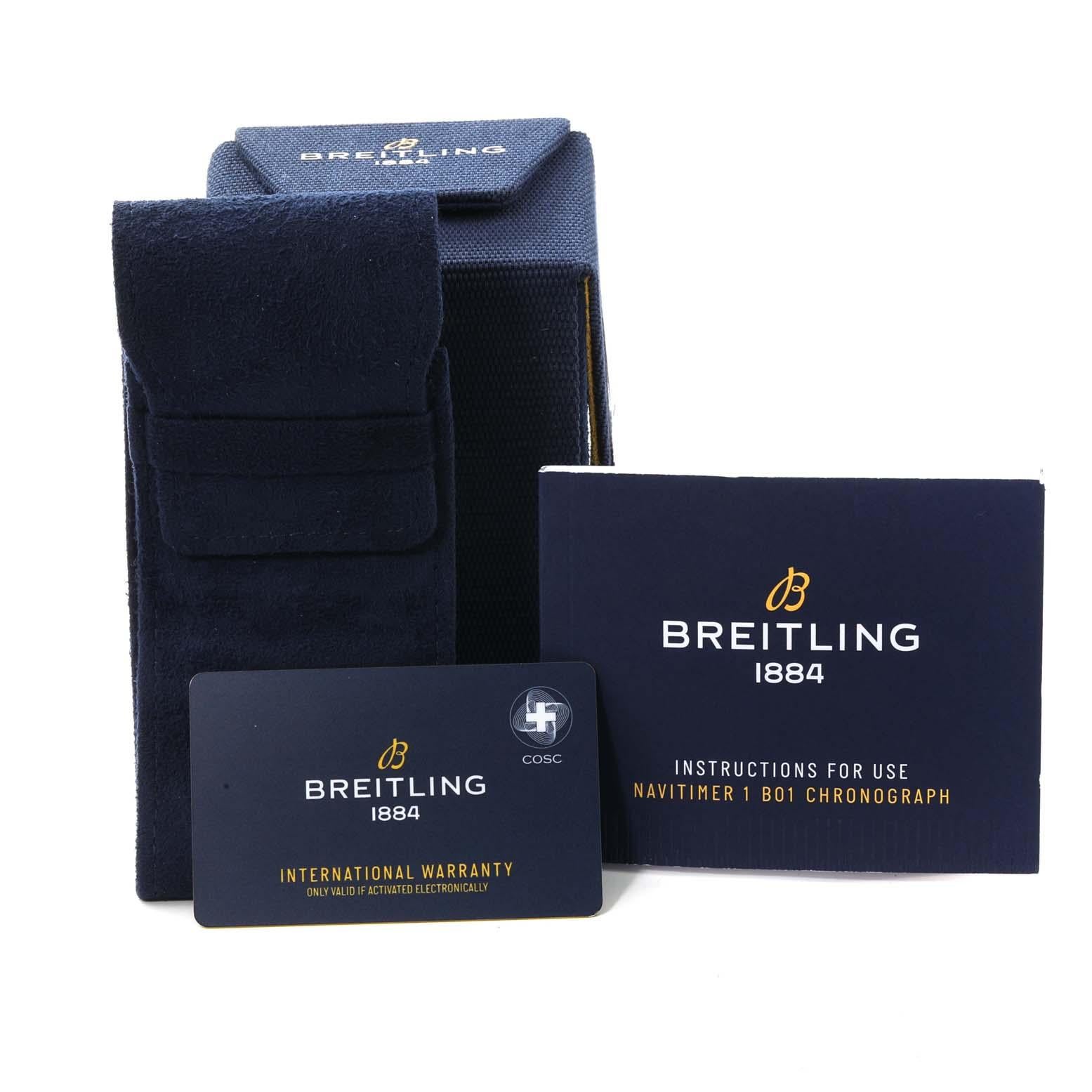Breitling Navitimer 01 46mm Black Steel Dial Mens Watch AB0127 Box Card 6