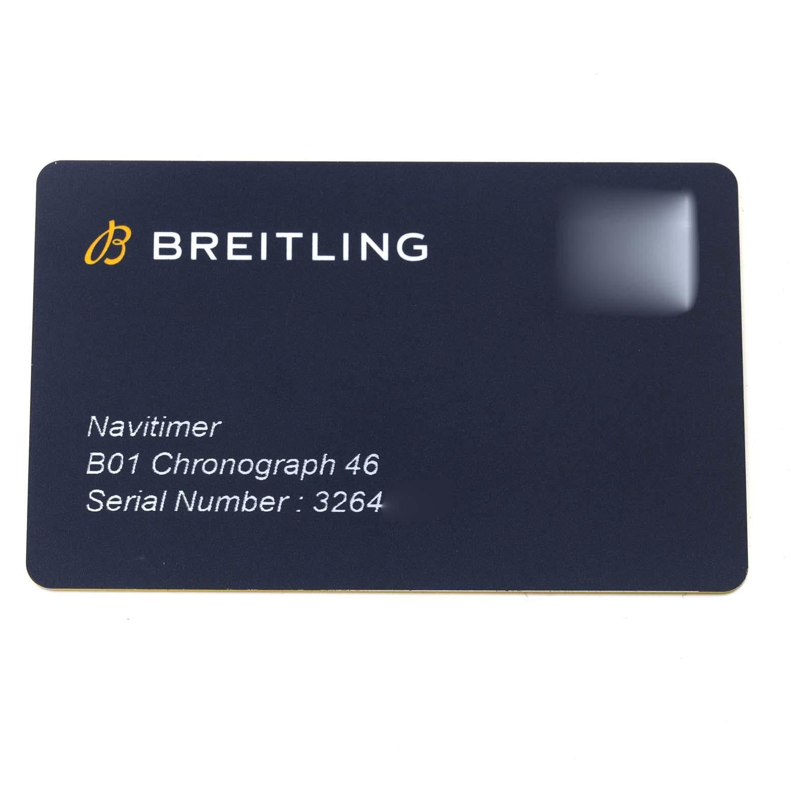 Breitling Navitimer 01 46mm Black Steel Dial Mens Watch AB0127 Box Card 5