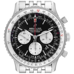 Breitling Navitimer 01 46mm Black Steel Dial Mens Watch AB0127 Box Card
