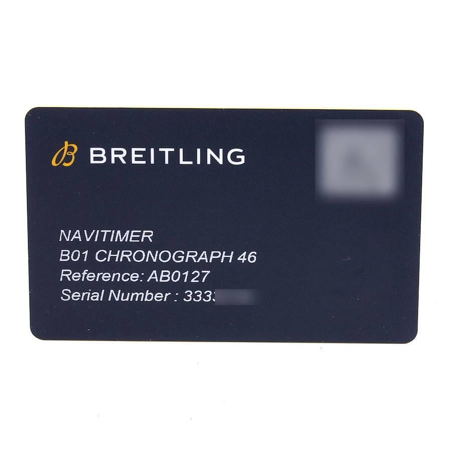 Breitling Navitimer 01 Herrenuhr mit schwarzem Stahlzifferblatt AB0127, ungetragen im Angebot 7