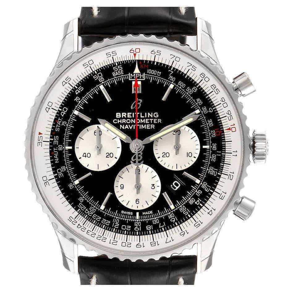 Breitling Navitimer Chronograph GMT Steel Blue Dial Automatic Watch ...
