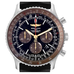 Breitling Navitimer 01 Black Brown Dial LE Mens Watch AB0127 Box Card