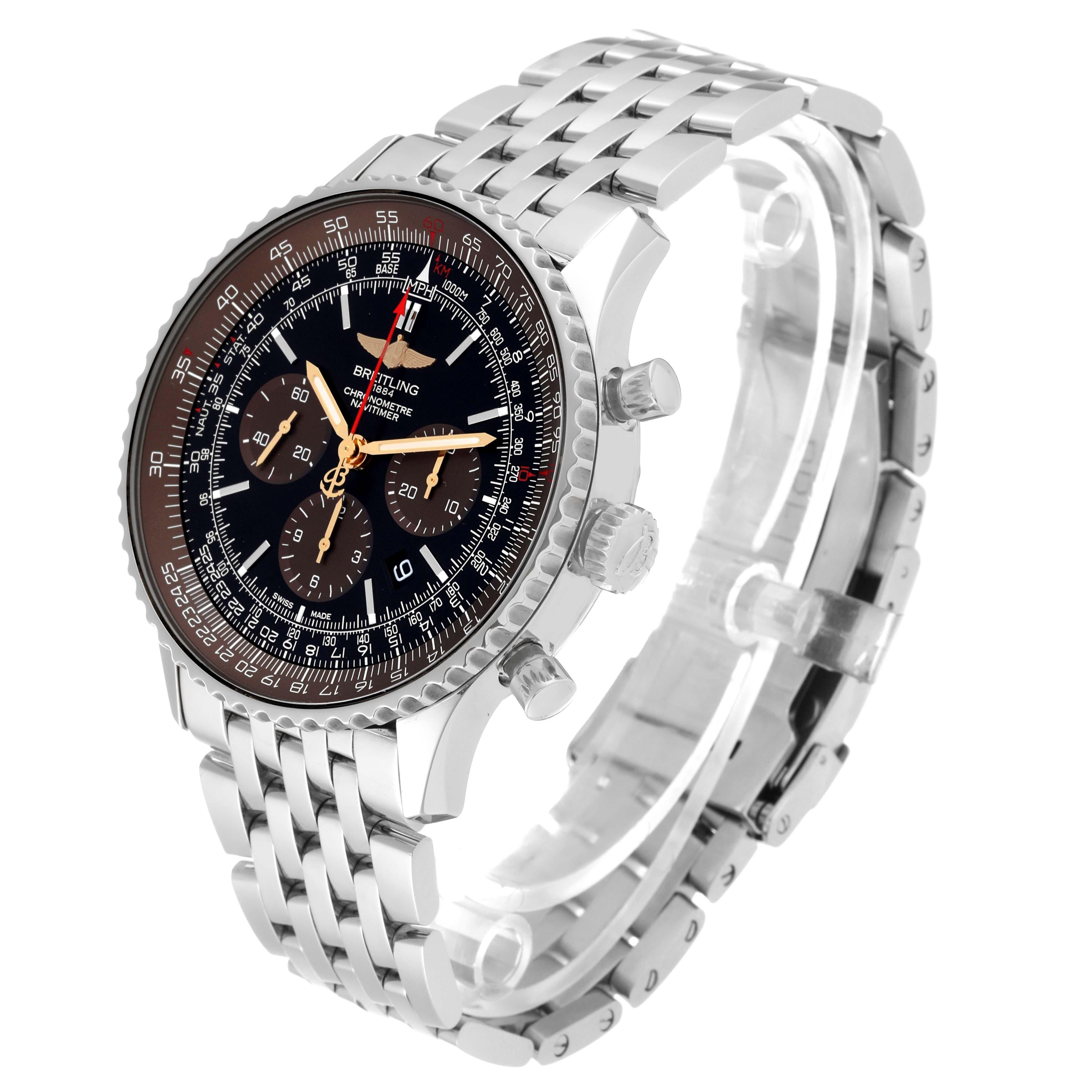 Breitling Navitimer 01 Black Brown Dial Limited Edition Steel Mens Watch For Sale 1