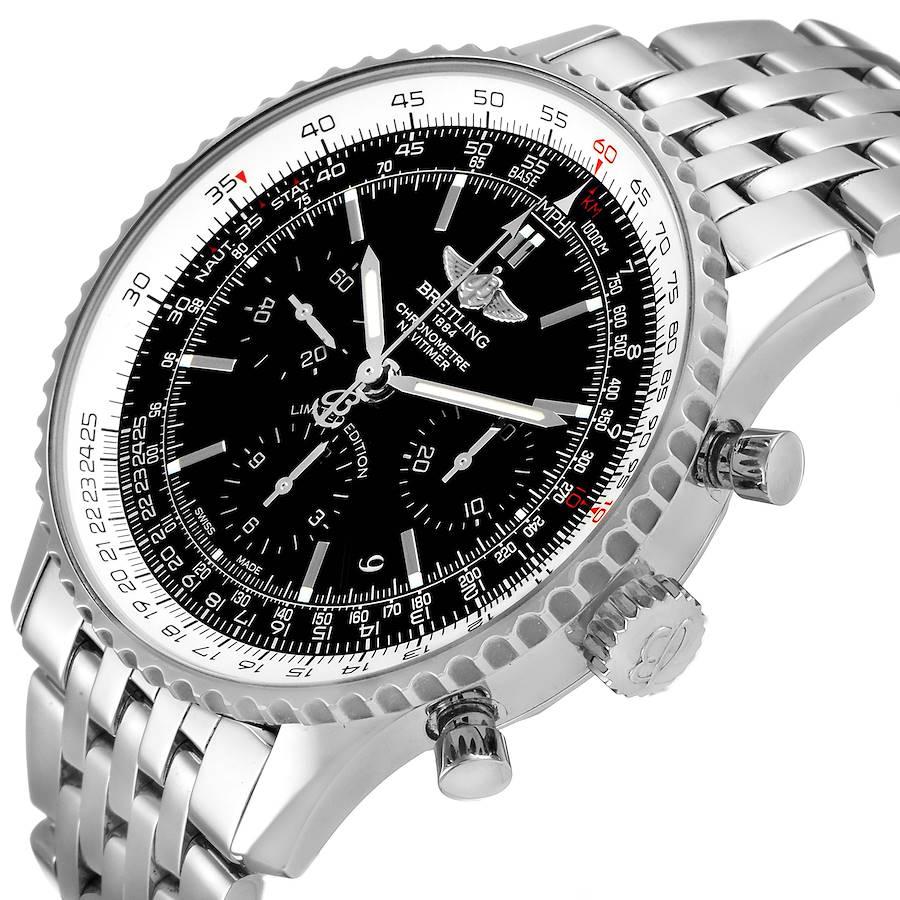 Breitling Navitimer 01 Schwarzes Zifferblatt Limitierte Auflage von Uhr AB0121 Box Papiere im Zustand „Hervorragend“ im Angebot in Atlanta, GA