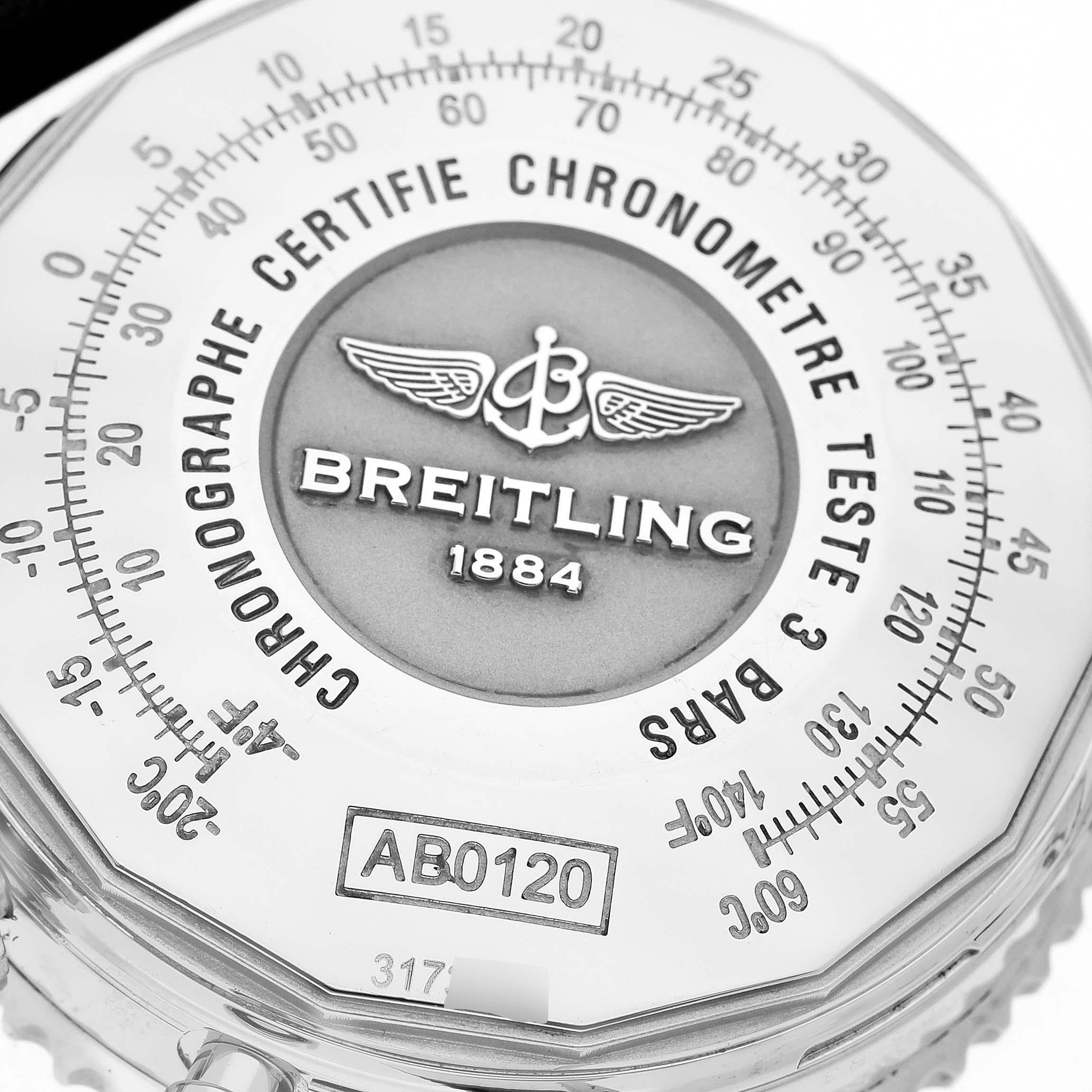 Breitling Navitimer 01 Black Dial Steel Mens Watch AB0120 Box Card 3