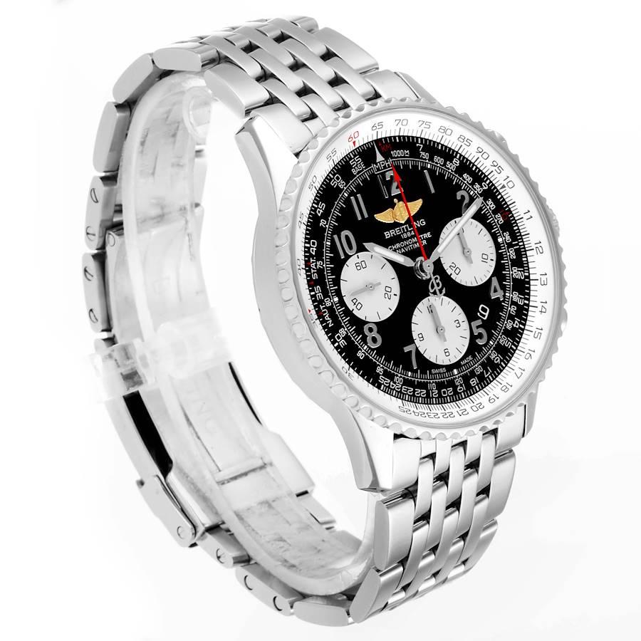 Breitling Navitimer 01 Black Dial Steel Men's Watch AB0120 Box Papers In Excellent Condition In Atlanta, GA