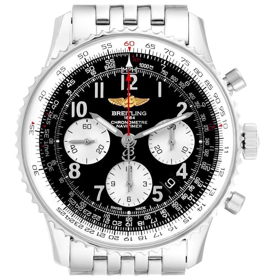 Breitling Navitimer 01 Black Dial Steel Men's Watch AB0120 Box Papers