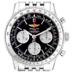 Breitling Navitimer 01 Black Dial Steel Mens Watch AB0120 Box Papers