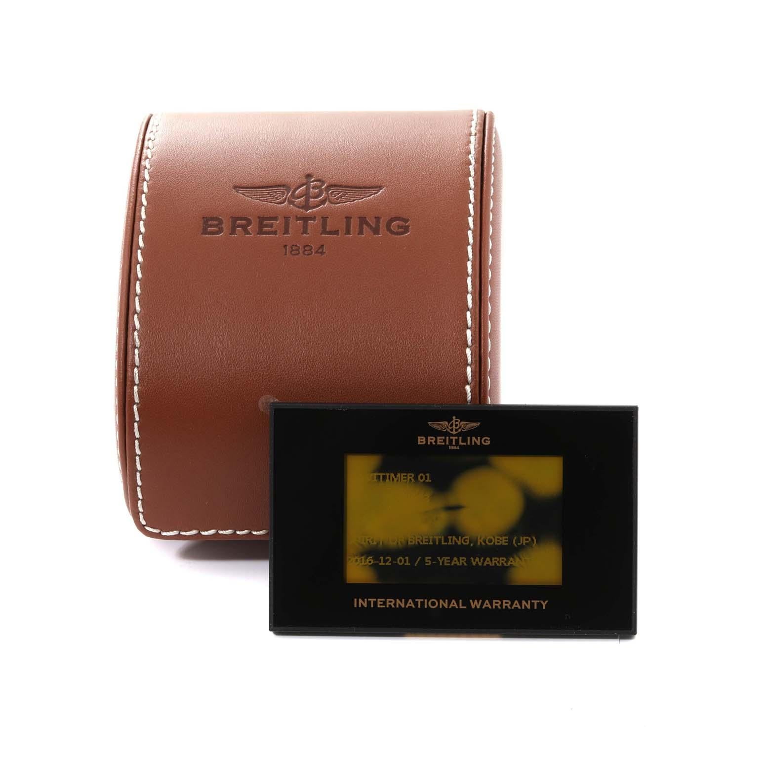 Breitling Navitimer 01 Stahl-Herrenuhr AB0120 mit schwarzem Zifferblatt und Kartenetui im Angebot 6