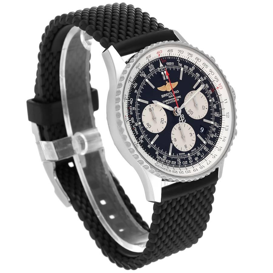 Breitling Navitimer 01 Black Dial Steel Mens Watch AB0120 In Excellent Condition In Atlanta, GA