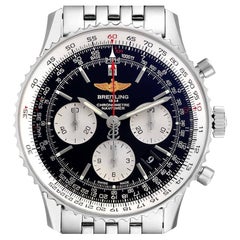 Breitling Navitimer 01 Black Dial Steel Mens Watch AB0120 Papers