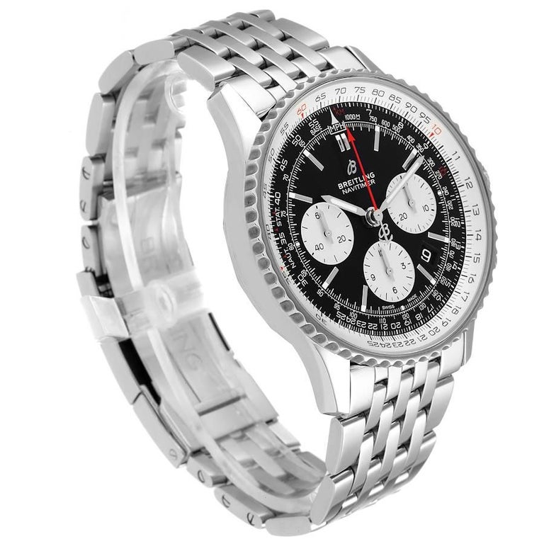 Breitling Navitimer 01 Black Dial Steel Mens Watch AB0121 For Sale at ...