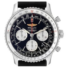 Breitling Navitimer 01 Black Rubber Strap Automatic Steel Mens Watch AB0120