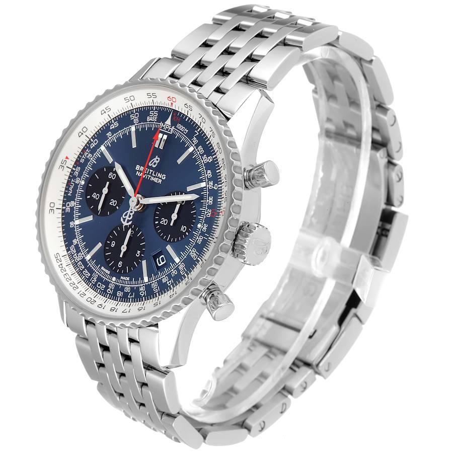 Herrenuhr AB0121 mit blauem Zifferblatt von Navitimer 01 in limitierter Auflage, Karton und Schachtel 1