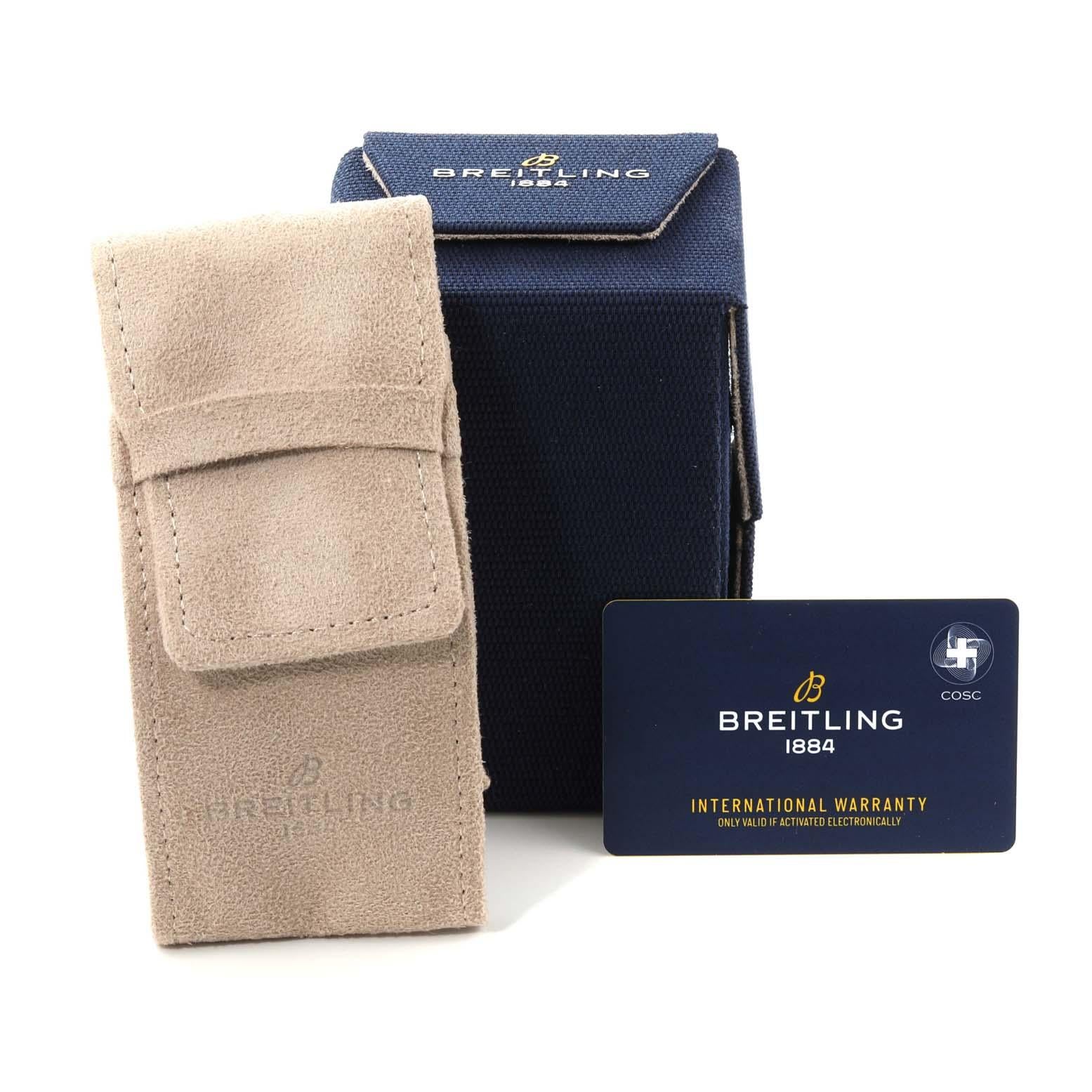Breitling Navitimer 01 Blue Dial Steel Mens Watch AB0121 Box Card For Sale 7
