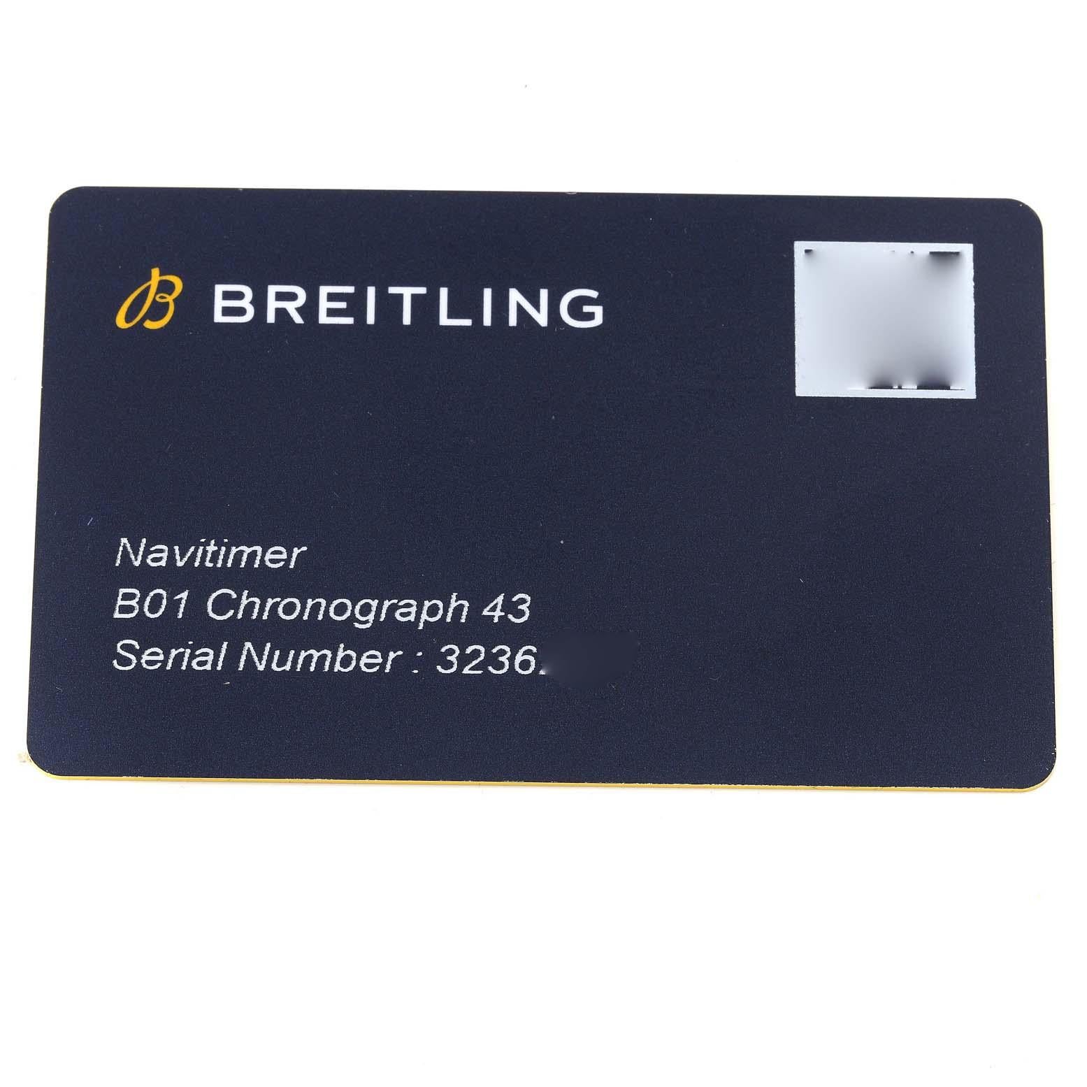Breitling Navitimer 01 Stahl-Herrenuhr AB0121 mit blauem Zifferblatt Ungetragen im Angebot 7