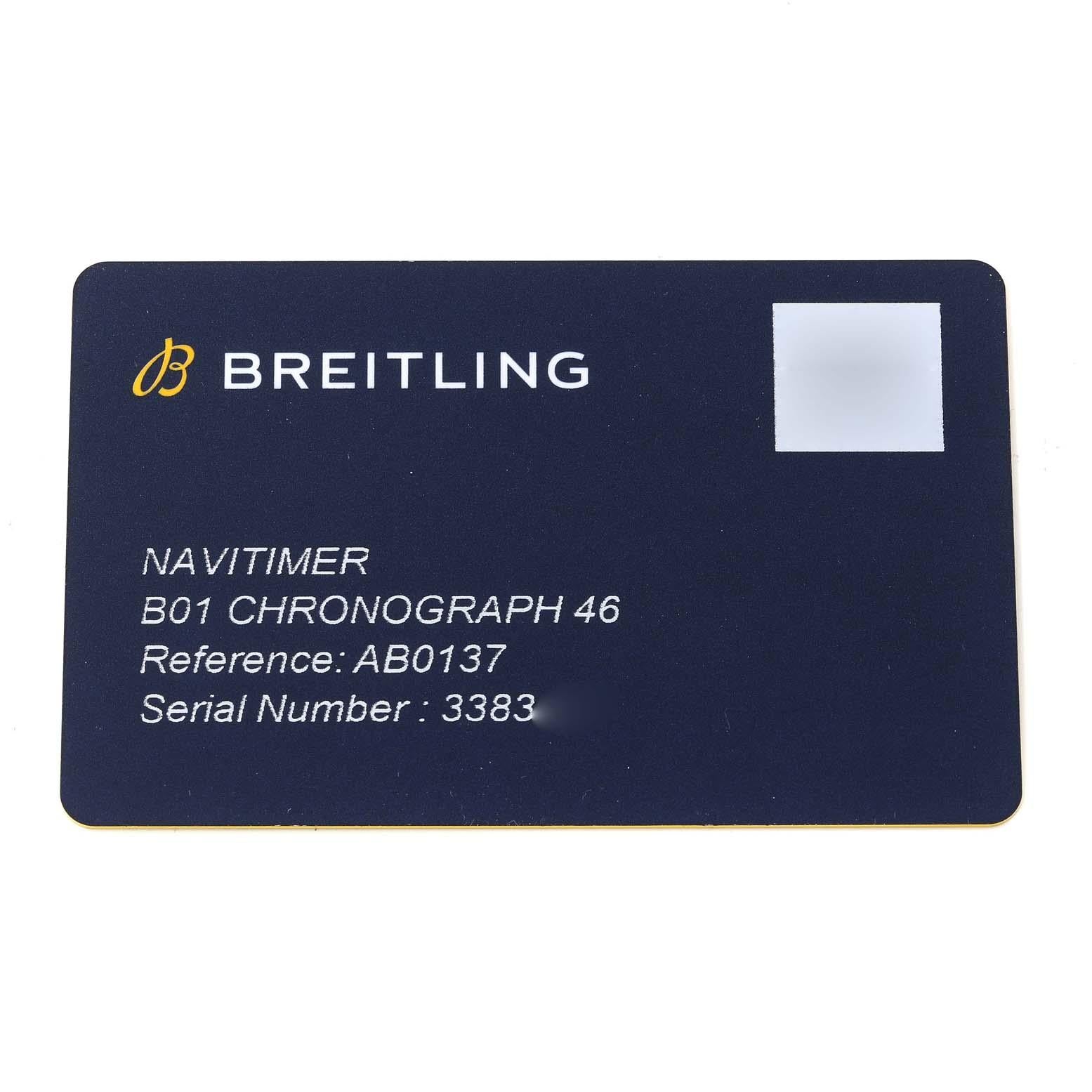 Breitling Navitimer 01 Blue Dial Steel Mens Watch AB0137 Box Card 4